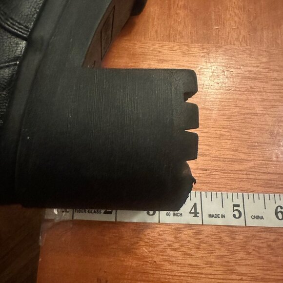 Nine West 8 Sherpa Black Combat Boot Chunk Heel Shoe - Picture 4 of 7